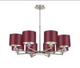 The Light Shade Studio Rex 8 Light Pendant Satin Nickel With Bespoke Shades
